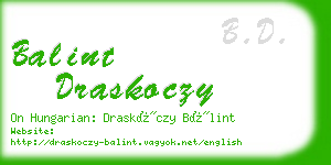 balint draskoczy business card